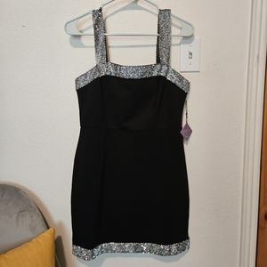 Forever 21 Party Collection Dress. NWT. Black with Silver Rhinestones. Size L.